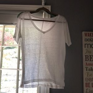 White v-neck casual top
